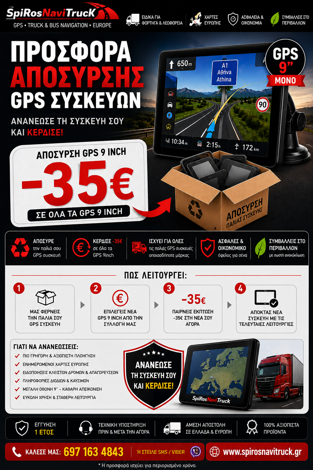 Προσφορά απόσυρσης GPS 9 ιντσών με έκπτωση 35 ευρώ